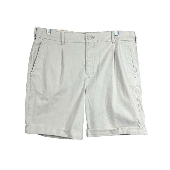 Abercrombie‎ & Fitch Men’s Chino Shorts 36 Pleated Cuffed Preppy Hamptons Resort - Picture 3 of 11